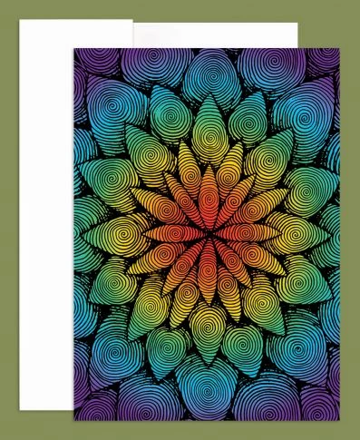 New 😉 Soul Flower Trippy Flower Greeting Card 🌟 3 Soul Flower Trippy Flower Greeting Card