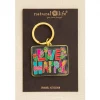 Natural Life Live Happy Floral Design Enamel Keychain