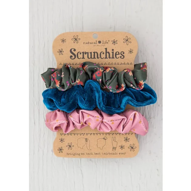 Flash Sale ๐ Natural Life Olive Floral Hair Scrunchie Set โญ 3 Natural Life Olive Floral Hair Scrunchie Set