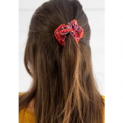 Natural Life Pom Pom Hair Scrunchie Pink Ditsy/Blue Set