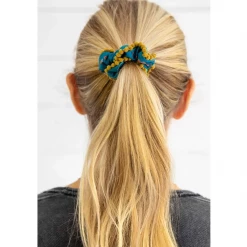 Natural Life Pom Pom Hair Scrunchie Pink Ditsy/Blue Set