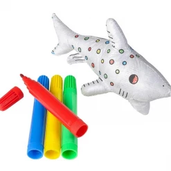 RI Novelty Kids Crafts & Activities Shark Color-A-Pal Marker And Plush Canvas Set