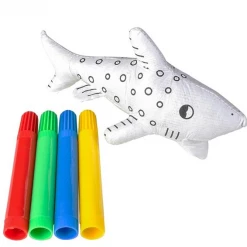 RI Novelty Kids Crafts & Activities Shark Color-A-Pal Marker And Plush Canvas Set