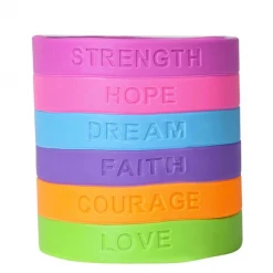 Budget 🥰 RI Novelty 6 Positive Words Rubber Bracelets 🎁 6 RI Novelty 6 Positive Words Rubber Bracelets