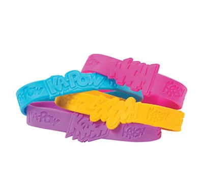 Best Pirce 👍 RI Novelty Smiles & Surprises Superhero Sayings Rubber Bracelets ❤️ 3 RI Novelty Smiles & Surprises Superhero Sayings Rubber Bracelets