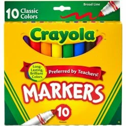 Notions 10 Count Crayola Broad Line Markers Assorted Colors