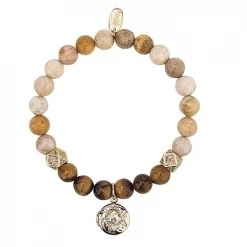 Roman, Inc. Prayer Box Gemstone Bracelet By Alexa's Angels - Brown
