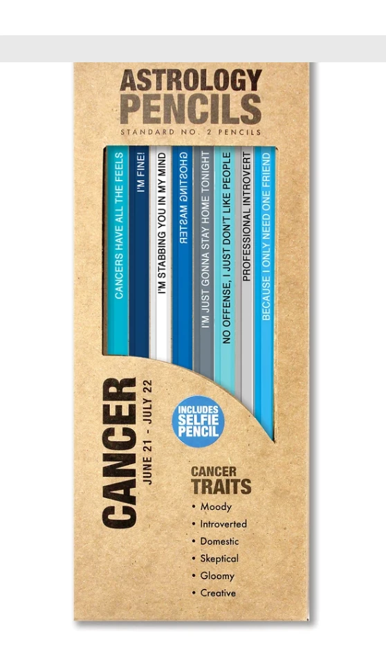 Coupon 💯 Whiskey River Soap Co Astrology Pencils Cancer 🌟 3 Whiskey River Soap Co Astrology Pencils Cancer