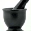 Om Imports Black Stone Mortar & Pestle - 3"H, 3"D