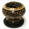 New Age Imports Brass Screen Incense Burner With Coaster - 2.5"D