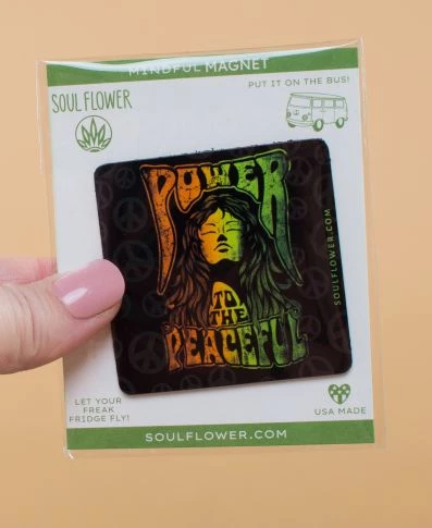 Flash Sale 😉 Soul Flower Power To The Peaceful Mindful Magnet 🤩 3 Soul Flower Power To The Peaceful Mindful Magnet