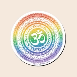 Soul Flower Rainbow OM Mandala Mindful Magnet