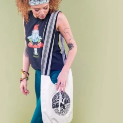 Soul Flower Tree Of Life Canvas Boho Bag