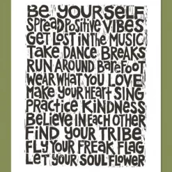 Let Your Soul Flower Positive Vibes Manifesto Art Print