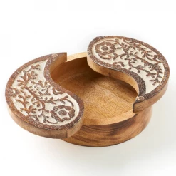 Matr Boomie Global Fair Trade Gifts Yin Yang Antique Finish Pivot Box Handcrafted In India