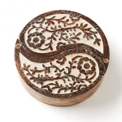 Matr Boomie Global Fair Trade Gifts Yin Yang Antique Finish Pivot Box Handcrafted In India