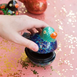 Matr Boomie Paradise Handpainted Parakeet Box Handcrafted In India ~ Assorted Colors