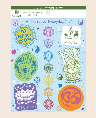 Outlet π₯ Soul Flower Namaste Everyday Sticker Sheet β 3 Soul Flower Namaste Everyday Sticker Sheet