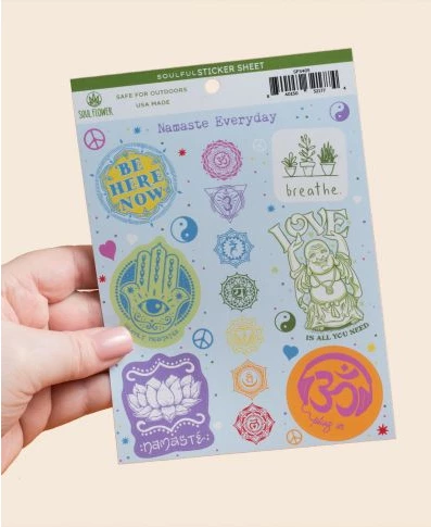 Outlet π₯ Soul Flower Namaste Everyday Sticker Sheet β 4 Soul Flower Namaste Everyday Sticker Sheet