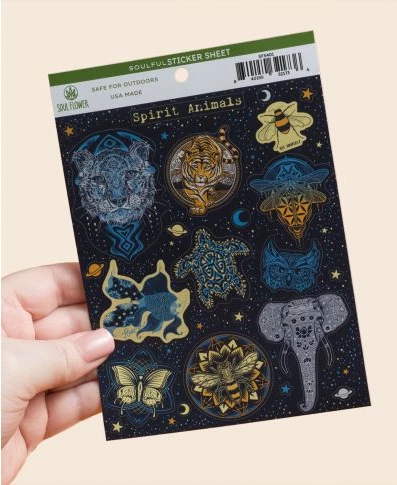 Brand new 😍 Soul Flower Spirit Animals Sticker Sheet 👏 4 Soul Flower Spirit Animals Sticker Sheet