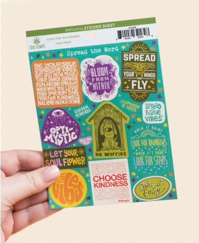 Discount ๐ Soul Flower Spread The Word Kindness Inspiration Sticker Sheet ๐ 4 Soul Flower Spread The Word Kindness Inspiration Sticker Sheet