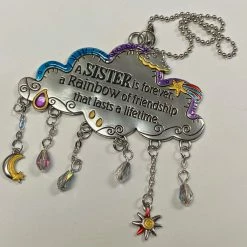 Ganz Metaphysical & Divination Gifts A Sister Is Forever, A Rainbow Of Friendship That Lasts A Lifetime Cloud Car Charm