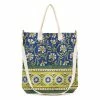 Matr Boomie Global Fair Trade Gifts Kalini Multi-Purpose Tote - Indigo & Lime Handcrafted In India
