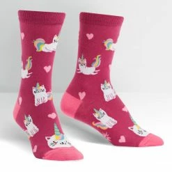 Sock It To Me Socks! Socks! Socks! Look At Me Meow Cat Women's Crew Socks