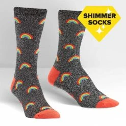 Sock It To Me Glitter Over The Rainbow Women's Crew Socks Socks! Socks! Socks!