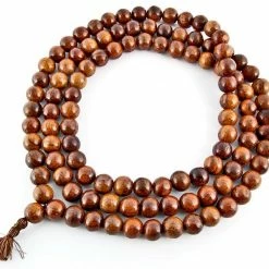 Om Imports Polished Sheesam Wood Prayer Mala In 16mm