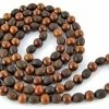Om Imports Meditation & Prayer Gifts Natural Lotus Seed + Sheesam Wood Prayer Mala In 8mm