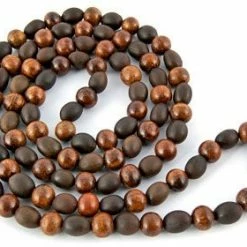 Om Imports Meditation & Prayer Gifts Natural Lotus Seed + Sheesam Wood Prayer Mala In 8mm