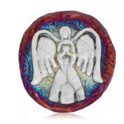 Raku Potteryworks Angel Gifts Angel Medallion Magnet From Raku Pottery