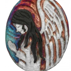 Raku Potteryworks Angel Medallion Magnet From Raku Pottery Angel Gifts