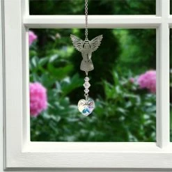Woodstock Chimes April ~ Birthstone Angel Crystal Suncatcher Angel Gifts