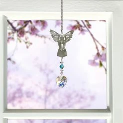 Woodstock Chimes March ~ Birthstone Angel Crystal Suncatcher Angel Gifts