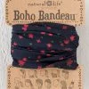 Natural Life Red Floral Black Boho Bandeau
