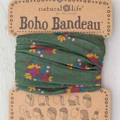 Natural Life Olive Magenta Floral Boho Bandeau