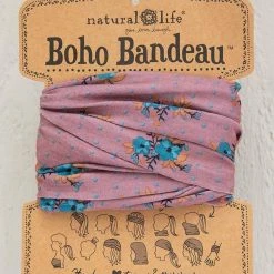 Natural Life Mauve Turquoise Floral Boho Bandeau