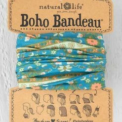 Natural Life Blue Flower Medallion Boho Bandeau