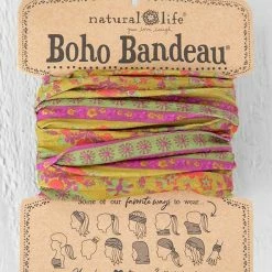 Natural Life Red Pink Flower Medallion Boho Bandeau