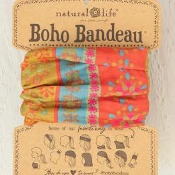 Natural Life Red Floral Stripes Boho Bandeau