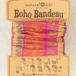 Natural Life Fuschia Floral Stripes Boho Bandeau