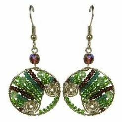 UPAVIM Crafts Round Wire Spirals And Bead Earrings Handcrafted In Guatemala Global Fair Trade Gifts
