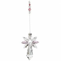 Outlet 🎉 Woodstock Chimes Pink Rose ~ Crystal Guardian Angel Suncatcher Angel Gifts 😉 5 Woodstock Chimes Pink Rose ~ Crystal Guardian Angel Suncatcher Angel Gifts