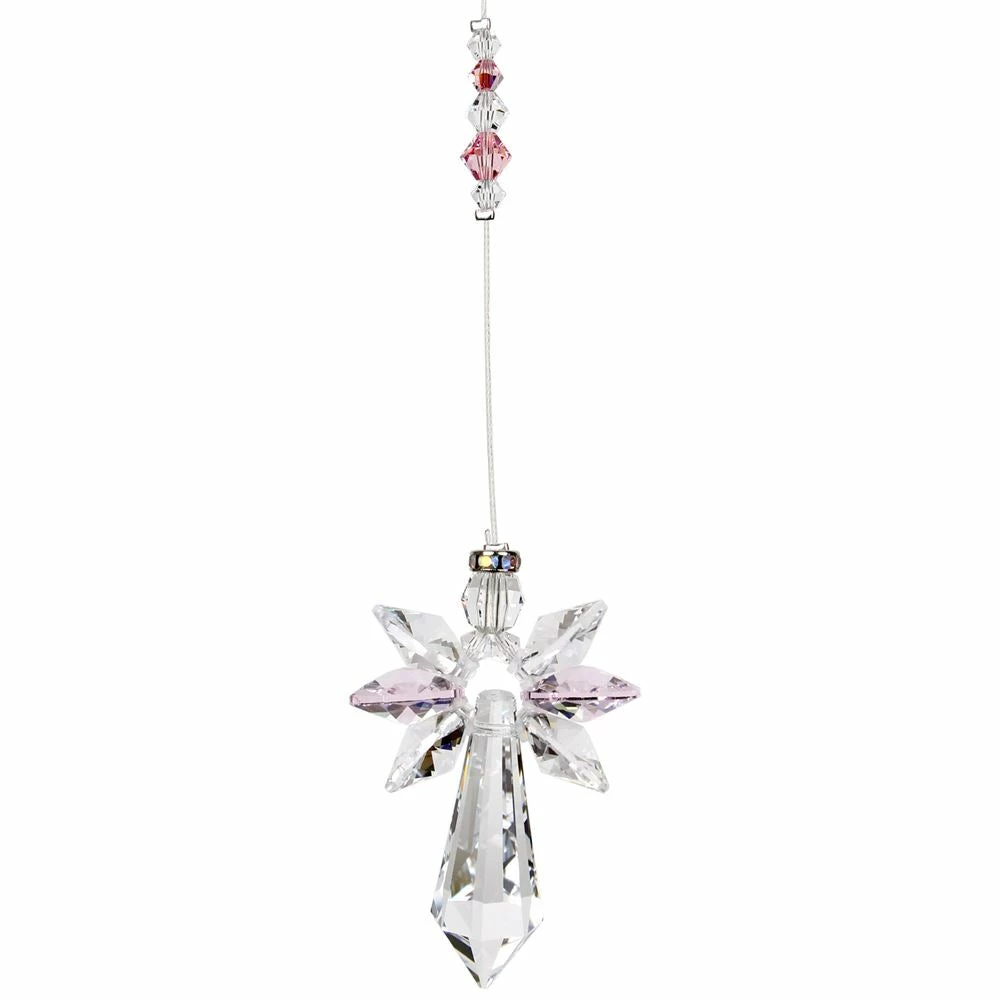 Outlet 🎉 Woodstock Chimes Pink Rose ~ Crystal Guardian Angel Suncatcher Angel Gifts 😉 4 Woodstock Chimes Pink Rose ~ Crystal Guardian Angel Suncatcher Angel Gifts