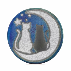 Raku Potteryworks New Arrivals! Cats And Moon Coasters Set From Raku Pottery