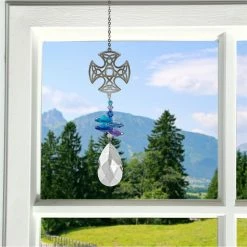 Woodstock Chimes Prisms & Hanging Crystals Celtic ~ Crystal Fantasy Suncatcher