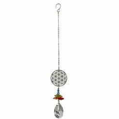 Woodstock Chimes Flower Of Life ~ Crystal Fantasy Suncatcher Prisms & Hanging Crystals