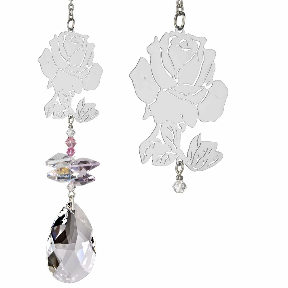 Top 10 😉 Woodstock Chimes Beautiful Rose ~ Crystal Fantasy Suncatcher ✔️ 4 Woodstock Chimes Beautiful Rose ~ Crystal Fantasy Suncatcher